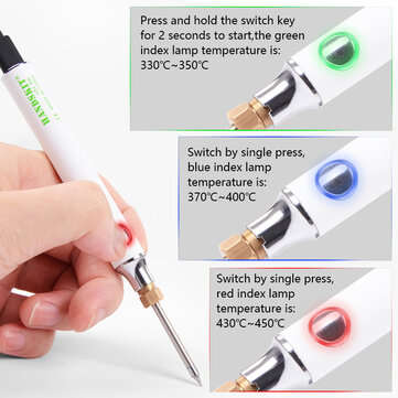Handskit 8W Soldering Iron 5V USB Charging Adjustable Temperature Electric Soldering Iron Kit with S