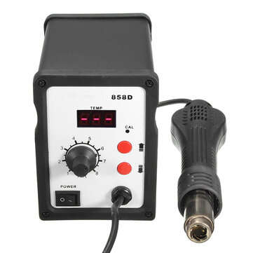 858D 220V Hot Air Soldering ReWork Station + Handle + Handle Stand+3 Nozzles