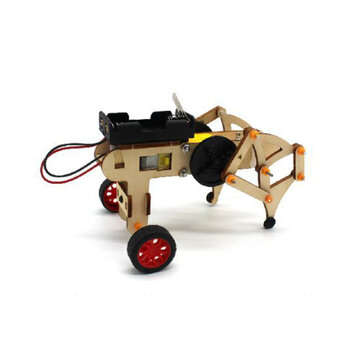 DIY STEAM RC Robot Walking Wooden Assembled Robot Toy Kit