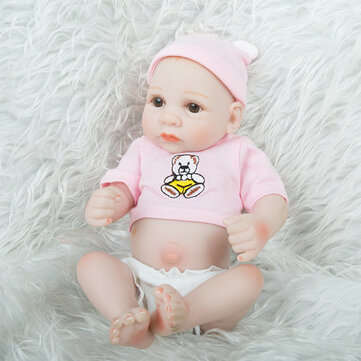 28CM Silicone Realistic Sleeping Reborns Lifelike Newborn Baby Doll Toy with Moveab... (COLOR: PINK)