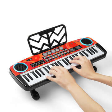 Musical 49 Keys Electronic Keyboard Digital Piano LED Screen w/ Microphone