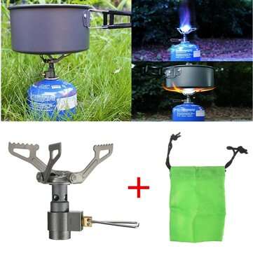 Mini Folding Gas Stove Heating Titanium Burner Portable Camping Picnic Cooking Equipment