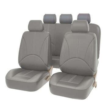 9pcs Front Row Full Set Seat Cover Car Accessories Universal Interior Cushion (COLOR: GREY)