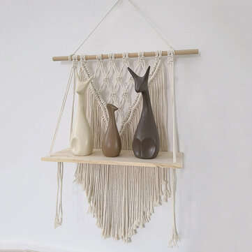 Cotton Wall Tapestry Woven Macrame Boho Plant Hanger Holder Tapestry Wall Hanging Art Home Storage D