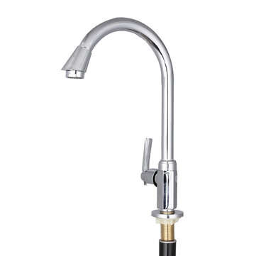 Kitchen Faucet Water-Saving Single-cold Vertical Wash Basin Stainless Steel Large Curved Universal F