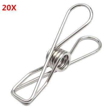 Suleve SSCH01 20Pcs Stainless Steel Clothes Pegs Metal Clips Hanger for Socks Underwear Towel She