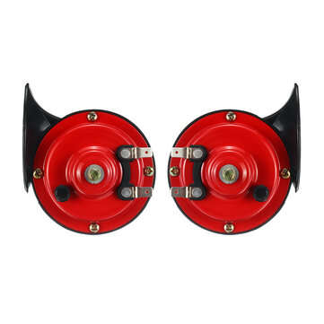 12V Loud Air Horn Waterproof High Low Dual Tone For Motorcycle Car Van Boat Siren Twin Lorry Red Bla