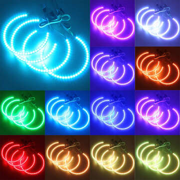 4PCS RGB LED Angel Eyes Halo Ring Lights with Remote for BMW E36 E38 E39 E46 M3