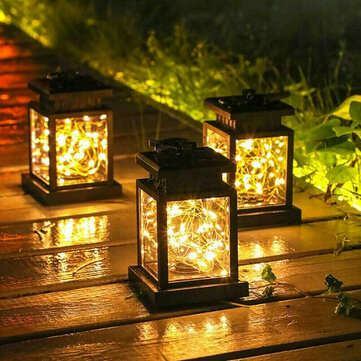 LED Solar Powered Hanging Lantern Light Outdoor Garden Table Fairy String Lamp Waterproof Courtyard