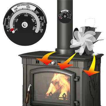 Fireplace Stove Pipe Magnetic Thermometer 0-500/100-900 Wood Log Fire Flue Burner Stovepipe Ga