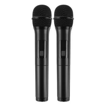 Gitafish K380K UHF Wireless Dual HandHeld Microphone System/LCD Display + Rechargeable Receiver