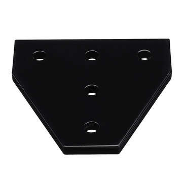 Machifit Black 5 Holes Aluminum Profile Corner Bracket 90 Degree L Type Outside Tee Joint Plate for