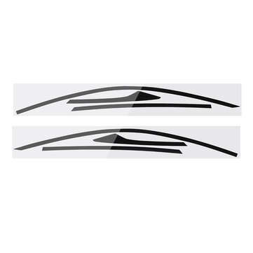 Car Door Side Window Sticker Decal Trim For Honda Civic Sedan 4 Door 2016 - ... (COLOR.: GLOSSBLACK)