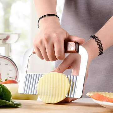 Kitchen Stainless Steel Crinkle Cutters Crinkle Cutting Tool French Fry Slicer Stainless Vegetable S