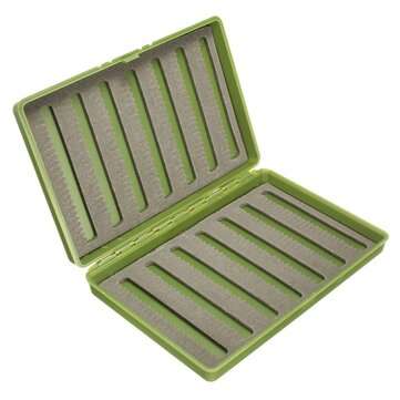 Plastic Slim Fly Fishing Box Fishing Tackle Box Slit Foam Insert  (COLOR.: GREEN)