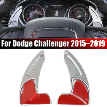 Steering Wheel Shift Paddle Extended Shifter Trim Aluminum For Dodge Challenger 2... (COLOR: SILVER)