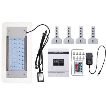 5W 24 LED RGB Remote Control Aquarium Light Lamp Fit for 26-42cm Fish Tank (ADAPTOR: USPLUG)