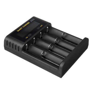 Bmax 3.7V 18650 4 Slot USB Battery Charger 5V2A LCD/USB with LED Indicator for Li-ion Ni-MH/Ni-Cd Re