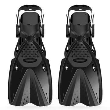 HhaoSport F621 1 Pair Snorkel Fins Swimming Diving Flippers PP TPR Comfo... (SIZE: L | COLOR: BLACK)