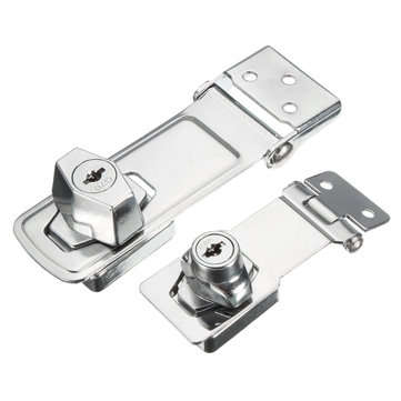 Locking Cylinder HASP Staple Garage Gate Door Lock Padlock with 2 Keys 75/105mm  (SIZE: 75MM)