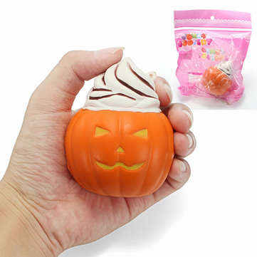 Halloween Squishy Pumpkin Ice Cream 8cm Soft Slow Rising With Packaging Collection Gift Decor Toy