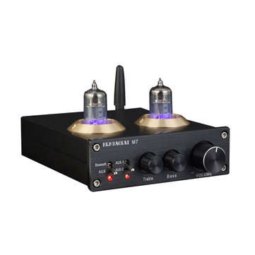PJ.MIAOLAI M7 bluetooth 5.0 6J1 Vacuum Tube Amplifier Preamplifier ... (COLOR.: BLACK | ADAPTOR: EU)
