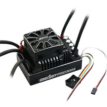 ZTW Beast Pro 300A Full Waterproof ESC 6-12S Lipo W/ Double Fan for 1/5 Truck RC Car Parts