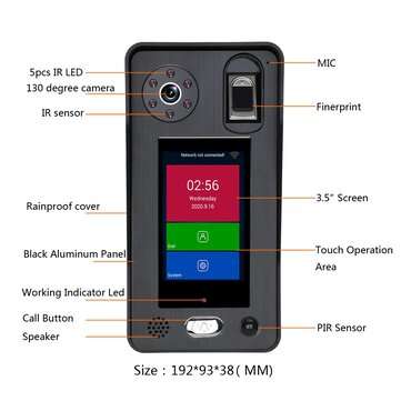 ENNIO SY710B019WF11 7 inch Wireless WIFI Video Door Phone Doorbell Intercom System 1080P Camera 500