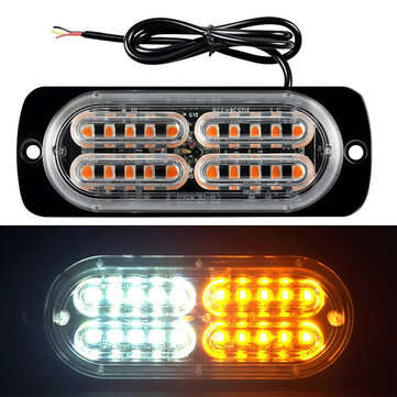 20LEDS Led Warning Light Emergency Hazard Warning Strobe Light Amber Surfac... (COLOR.: WHITEYELLOW)