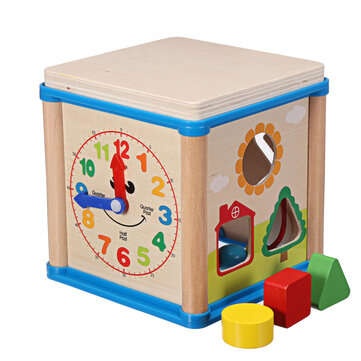 Wooden Multi-functional Wisdom Aroind Treasure Box with Beads Parent-child Educational Learning Toy