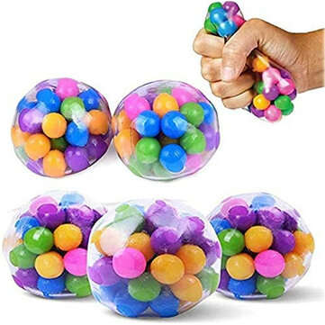 Stress Relief DNA Squeeze Balls Rainbow Stress Ball Clear Silicone Sensory Squeeze Balls for Stress-