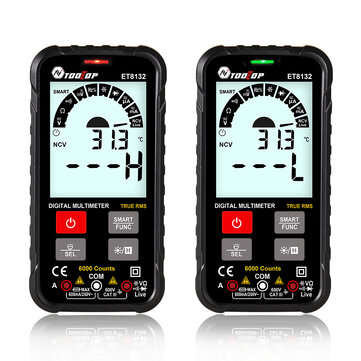 TOOLTOP ET8132 600V Ture RMS Smart Digital Multimeter Automatic Measurement Current Voltage Ohm Capa