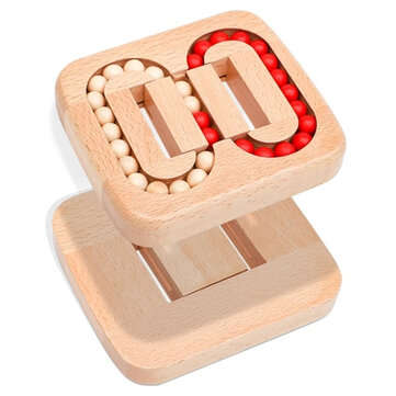 Wooden Rolling Ball Bead Toy Fingertip Magic Rotating Cube Toys Prevention Alzheimer`s Disease Adult