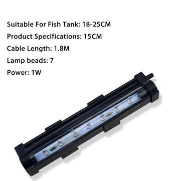 Aquarium Multicolor Fish Tank LED Lights Underwater Waterproof Lamp (PLUG: USPLUG | LENGTH: 15CM)