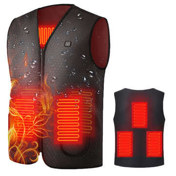 5-Area Heating Smart Infrared Electric Heated Vest Charging Self-Heating Clothes Wint... (SIZE: XXL)