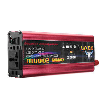 DOXIN Power Inverter 4000W Peak Modified Sine Wave Converter DC 12V/24V To AC 220V USB Plug Port