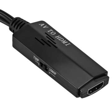 GRWIBEOU HD 1080P AV to HDMI Converter Adapter Composite Audio and Video CVBS to HDMI Converter Box