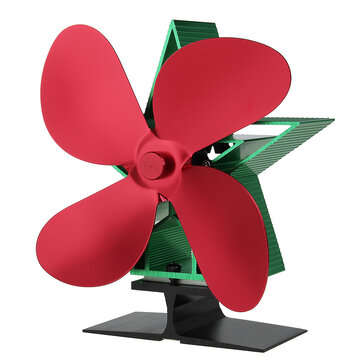 210CFM 4 Blades Christmas Stove Fan Heat Powered Saving Fireplace Wood Log Burne