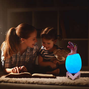KL-02 Decorative 3D Raptor Dinosaur Egg Smart Night Light Remote Control Touch Switch 16 Colors Chan