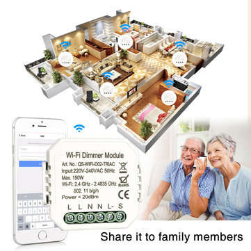 Bakeey DIY Smart WiFi Light LED Dimmer Switch Smart Life/Tuya APP Remote Control 1/2/3 Way Switch Wo