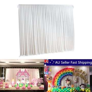 2M X 2M White Stage Background Backdrop Drape Curtain Swags Wedding Party  US