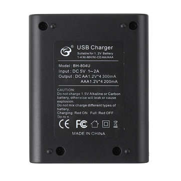 Portable DC 5V 4 Slot USB Rechargeable Battery Charger For AA AAA Battery