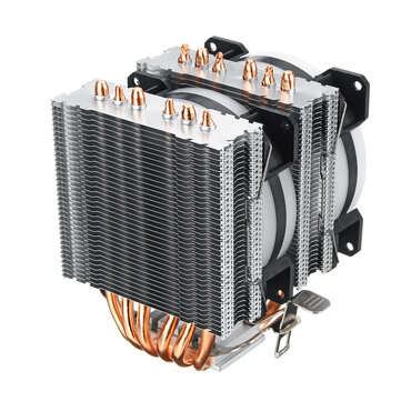 CPU Cooler 6 Heatpipe 4-Pin RGB 2x Cooling Fan For Intel 775/1150/1151/1155/1156/1366AMD