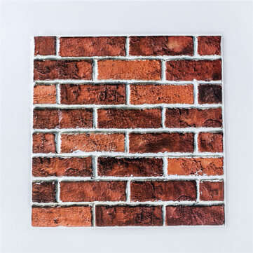 10PCS / Set 3D Wall Sticker Tile Brick Self-adhesive Soft Office Decal Art Home D... (COLOR.: BROWN)