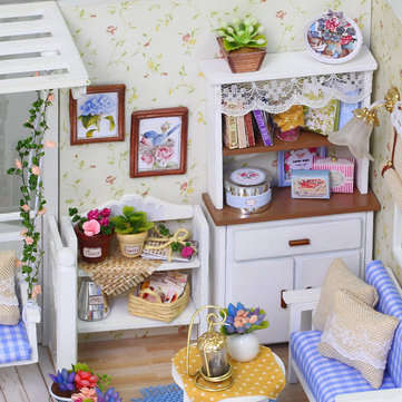 Cuteroom 3013 Cat Diary Doll House DIY Cabin With Dust Cover Music Motor