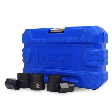 Drillpro 14Pcs Impact Damaged Bolt Nut Remover Extractor Socket Tool Set with Socket Nut Adapter Bol