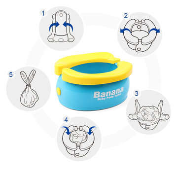 Potty Training Seat Cute Banana Toilet Seat Trainer Portable Foldable Potty for Kids Boys Girls Chil