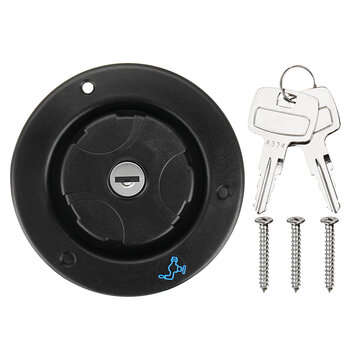Black Fresh Water Locking Inlet Hatch Filler Cap Door Lock for Motorhome Caravan with 2 Keys