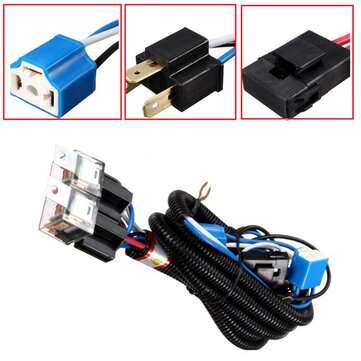 H4 Relay Harness Wire Halogen Ceramic Controller Socket Plugs Kit For Headlights