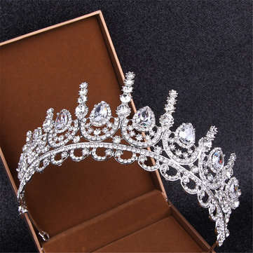 High Bridal Wedding Jewelry Pageant Crown Headband Crystal Rhinestone Princess Tiara Headband